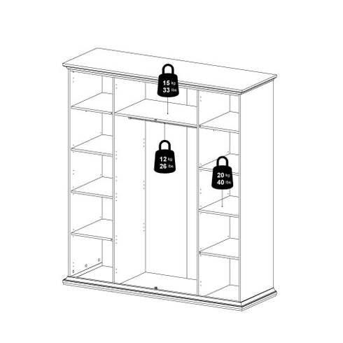Paris Wardrobe with 4 Doors in White